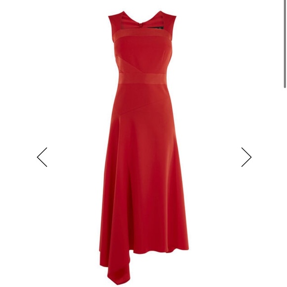 karen millen red midi dress